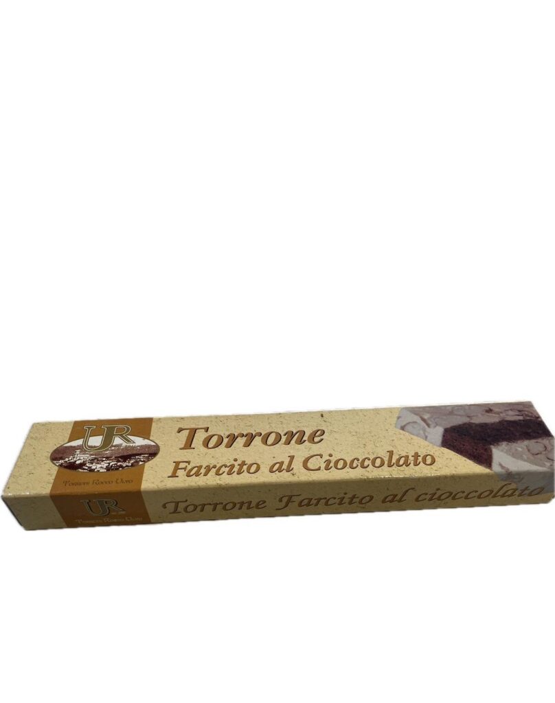 Torrone alla mandorla farcito al cioccolato