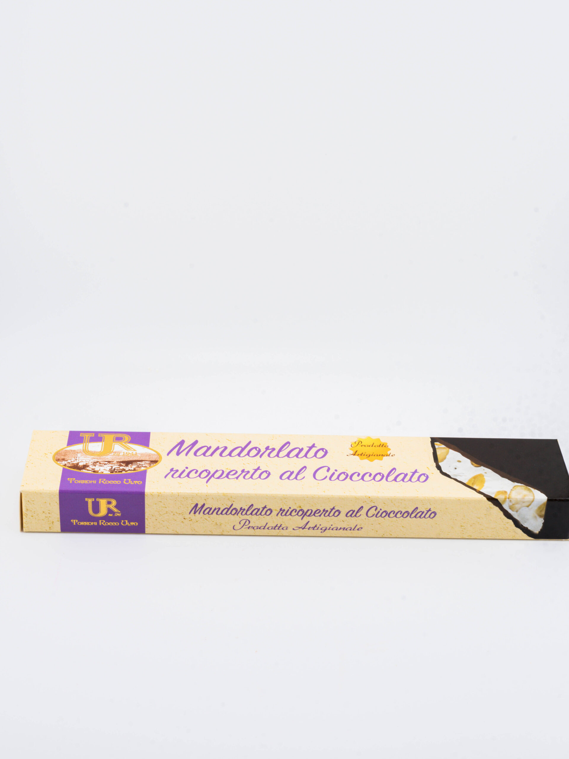 Torrone alla mandorla ricoperto al cioccolato